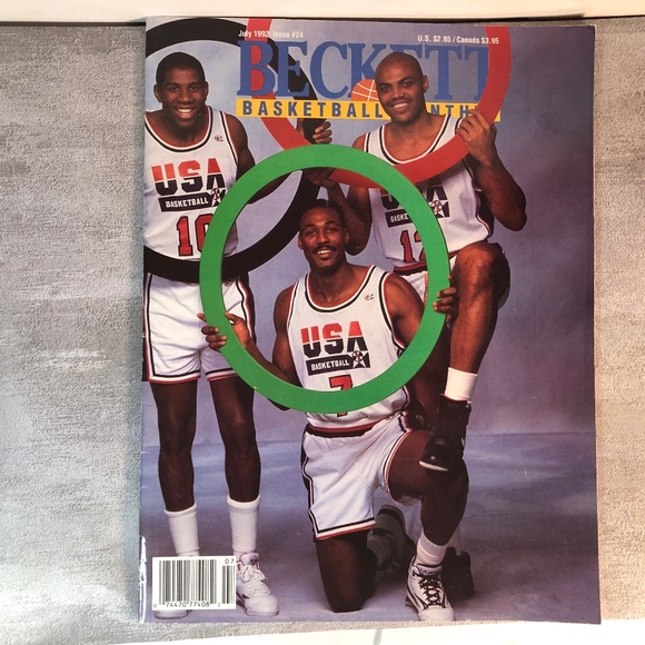 Basketball Beckett Magazine July 1992 #24 USA Olympic Dream Team Jordan - Picture 1 of 6